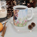 Dachshund Watercolor Ceramic Coffee Mug 11oz, Soft Dog Painting, Dachshund Lover Gift