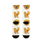 Golden Retriever Socks | Fun All Over Print Dog Socks | Golden Mom Gift | Cute Crew Socks for Dog Lovers | Stocking Stuffer