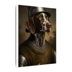 German Shorthaired Pointer Medieval Knight Portrait Canvas Wall Art, Regal Dog Painting, Stretched Canvas