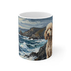 Poodle Acrylic Gallery Print Coastal Cliffside Coffee Mug | Premium Dog Prints | Tritan — primary view