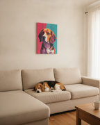 Beagle Pop Art Canvas Print, Vibrant Dog Wall Art, Modern Pet Decor, Fun Beagle Lover Gift
