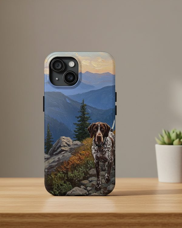 Acrylic German Shorthaired Pointer - Mountain Overlook | Tough Phone Case
