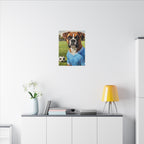 Boxer Dog Oil Painting Soccer Portrait Canvas Wall Art Decor Gift for Dog Lover