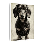 Dachshund Charcoal Portrait Canvas Wall Art | Sausage Dog Art Print, Pet Lover Gift, Minimalist Dog Decor, Dachshund Mom Dad Gift