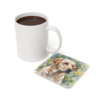 Labrador Retriever Watercolor Butterfly Bloom Drink Coaster | Premium Dog Art | Tritan