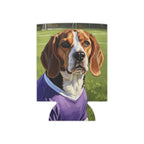 Beagle Can Cooler Oil Painting Soccer Portrait - Dog Lover Gift for Pet Owners, Sports Fan Decor