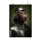 Labrador Retriever Medieval Knight Portrait Matte Poster, Regal Dog Art Print, Labrador Retriever Lover Gift, Wall Art