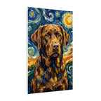 Labrador Retriever Post-Impressionist Oil Painting Canvas, Lab Dog Wall Art Decor, Pet Art