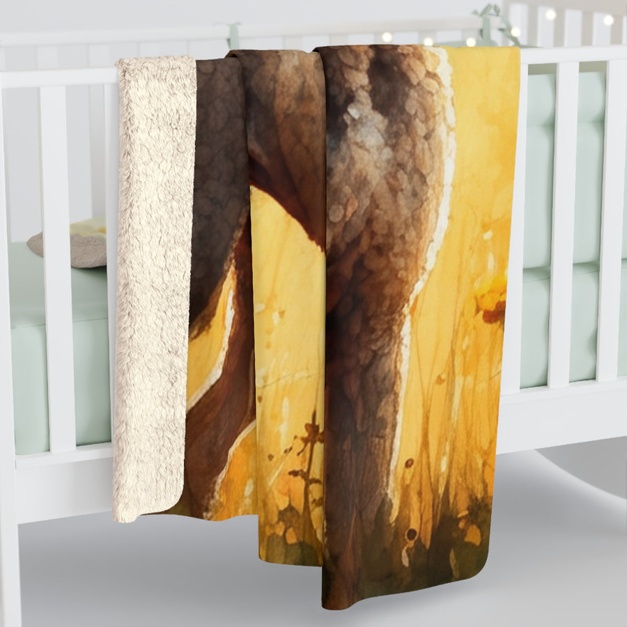 Golden Retriever Watercolor Poodle Meadow Throw Blanket | Premium Dog Prints | Tritan — detail view