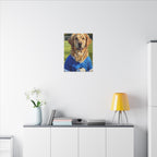 Golden Retriever Oil Painting Soccer Portrait Canvas Wall Art - Dog Lover Gift, Pet Decor for Home, Premium Stretched Canvas Print