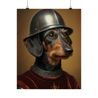 Dachshund Medieval Knight Portrait Matte Poster, Regal Dog Art Print, Dachshund Lover Gift, Wall Art