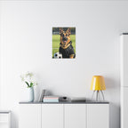 German Shepherd Oil Painting Soccer Portrait Canvas Wall Art Decor, Dog Lover Gift, Pet Owner Present, GSD Art Print