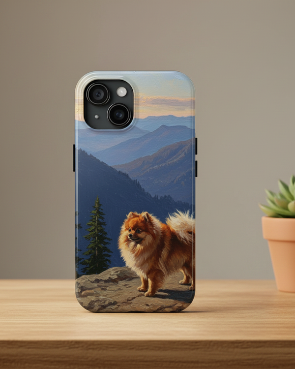 Acrylic Pomeranian - Mountain Overlook | Tough Phone Case