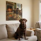 Labrador Retriever Acrylic Painting Canvas Wall Art, Dog Lover Gift, Pet Portrait, Home Decor, Animal Art Print