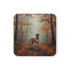 Acrylic Great Dane - Autumn Woods | Cork Back Coaster