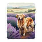 Golden Retriever Watercolor Lavender Fields Throw Blanket | Premium Dog Prints | Tritan — view 3 of 9