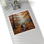 Acrylic Boston Terrier - Autumn Woods | Kiss-Cut Stickers