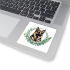 German Shepherd Watercolor Botanical Wreath Kiss-Cut Stickers | Premium Dog Prints | Tritan — view 5 of 12