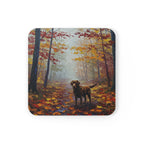 Acrylic Labrador Retriever - Autumn Woods | Cork Back Coaster