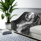 Bernese Mountain Dog Charcoal Portrait Sherpa Fleece Blanket | Dog Lover Gift