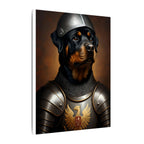 Rottweiler Medieval Knight Portrait Canvas Wall Art, Regal Dog Painting, Rottweiler Lover Gift, Stretched Canvas