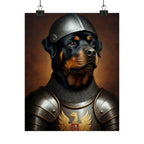 Rottweiler Medieval Knight Portrait Matte Poster, Regal Dog Art Print, Rottweiler Lover Gift, Wall Art