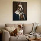 English Bulldog Kings & Queens Royal Portrait Canvas Wall Art, Regal Dog Painting, English Bulldog Lover Gift, Stretched Canvas