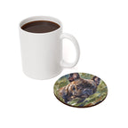 French Bulldog Watercolor Garden Peek Drink Coaster | Premium Dog Art | Tritan