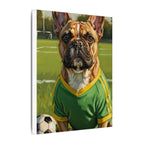 French Bulldog Oil Painting Soccer Portrait Canvas Wall Art Decor Gift for Dog Lovers