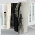 Rottweiler Charcoal Portrait Throw Blanket | Premium Dog Prints | Tritan — detail view