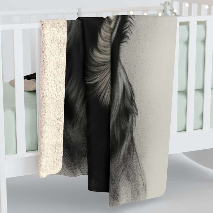 Rottweiler Charcoal Portrait Throw Blanket | Premium Dog Prints | Tritan — detail view