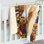 Golden Retriever Watercolor Autumn Path Throw Blanket | Premium Dog Art | Tritan