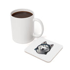 Siberian Husky Low Poly Cool Jewel Cork Back Coaster | Dog Lover Gift