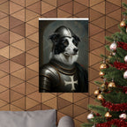 Border Collie Medieval Knight Portrait Matte Poster, Regal Dog Art Print, Border Collie Lover Gift, Wall Art