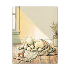 Poodle Nursery Storybook canvas print by Tritan, angled view
