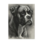 Boxer Charcoal Portrait Canvas Art | Dog Lover Gift, Pet Wall Decor, Boxer Mom Gift