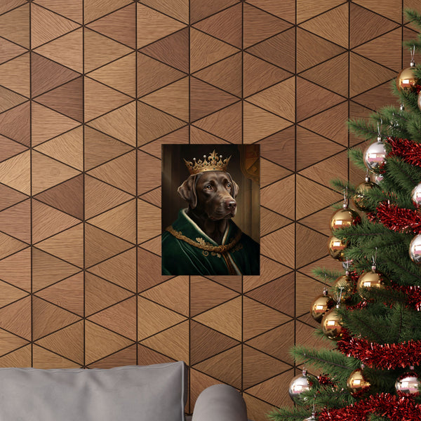 Labrador Retriever Kings & Queens Royal Portrait Matte Poster, Regal Dog Art Print, Labrador Retriever Lover Gift, Wall Art — Lifestyle View