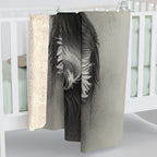Miniature Schnauzer Charcoal Portrait Sherpa Fleece Blanket | Dog Lover Gift — detail view