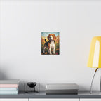 Beagle Stained Glass Canvas Wall Art, Dog Lover Gift, Pet Art Print, Stretched Canvas Decor