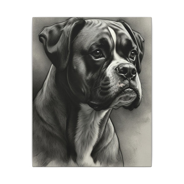 Boxer Charcoal Portrait Canvas Art | Dog Lover Gift, Pet Wall Decor, Boxer Mom Gift