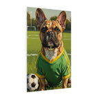French Bulldog Oil Painting Soccer Portrait Canvas Wall Art Decor Gift for Dog Lovers