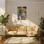 Shih Tzu Oil Painting Soccer Portrait Canvas Wall Art | Dog Lover Gift | Pet Decor | Sports Fan Art