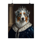Australian Shepherd Kings & Queens Royal Portrait Matte Poster, Regal Dog Art Print, Australian Shepherd Lover Gift, Wall Art