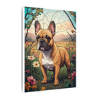 French Bulldog Stained Glass Canvas Wall Art Print | Dog Lover Gift | Frenchie Decor