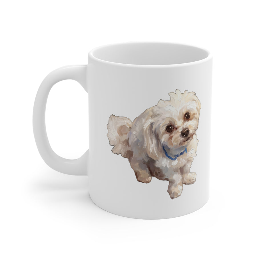 Maltese — Painted Portrait Mug (Style A, Front + Back)