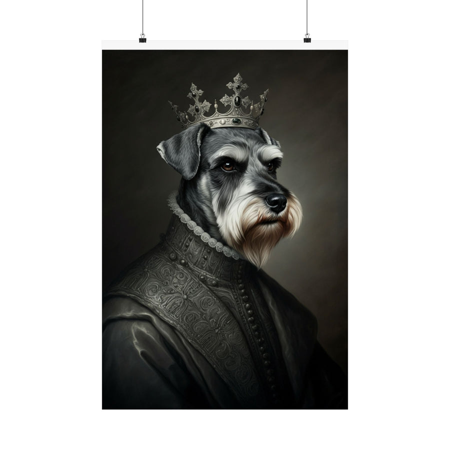Miniature Schnauzer Kings & Queens Royal Portrait Matte Poster, Regal Dog Art Print, Miniature Schnauzer Lover Gift, Wall Art