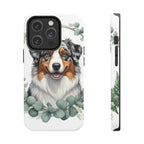 Australian Shepherd Watercolor Botanical Wreath Phone Case | Premium Dog Prints | Tritan — secondary view