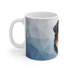 Australian Shepherd Low Poly Cool Jewel Ceramic Mug 11oz | Dog Lover Gift