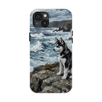 Acrylic Gallery Print Siberian Husky - Coastal Cliffside | Tough Phone Case — view 7 of 28