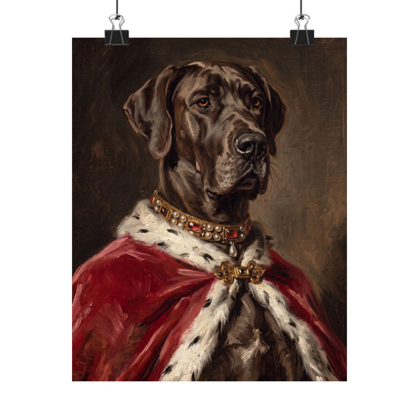 Great Dane Kings & Queens Royal Portrait Matte Poster, Regal Dog Art Print, Great Dane Lover Gift, Wall Art